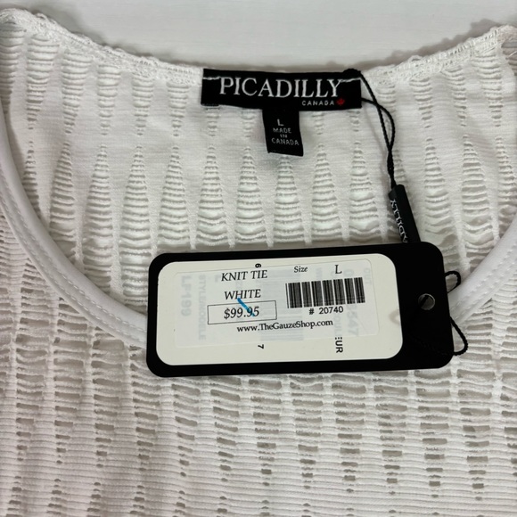 NWT Piccadilly White Knit Tie Tank Top - Picture 6 of 6
